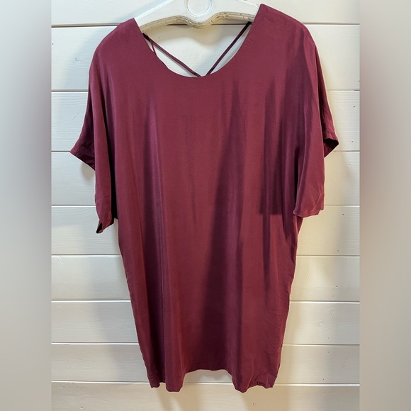 IKKS WOMEN – Burgundy Silk Dress/ tunic – Size 40 - Picture 5 of 10